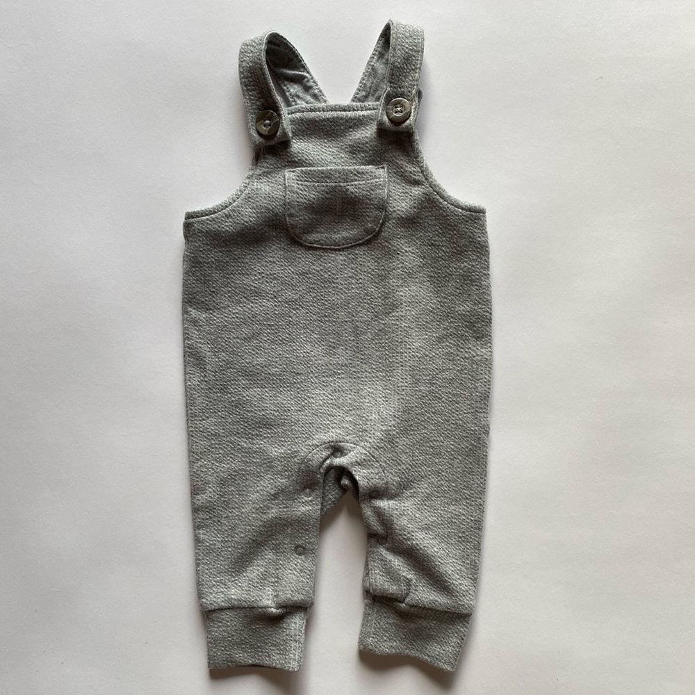 Waffle knit overalls